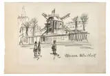 Moulin de la Galette à Montmartre by Maurice Utrillo, circa 1933, Crayon sur papier, sold Dec 2023