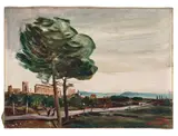 Aqueduc Claude, Campo Romano by Henry de Waroquier, 1928, Huile sur toile, sold Dec 2023
