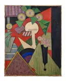 Nature morte au porro by Juliette Roche, circa 1916, Huile sur toile, sold Dec 2023