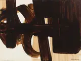 Sans titre by Pierre Soulages, 1974, Brou de noix sur papier, sold Dec 2023