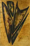 N°8-1955 4 formes by Anna-Eva Bergman, 1955, Huile et feuille de métal sur toile, sold Dec 2023