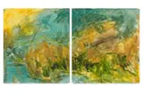 Sans titre by T'ang Haywen, circa 1985, Aquarelle sur papier (diptyque), sold Dec 2023