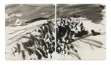 Sans titre by T'ang Haywen, circa 1983, Encre sur papier (diptyque), sold Dec 2023
