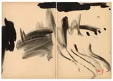 En montant vers la source by T'ang Haywen, 1973-74, Encre sur papier fort (diptyque), sold Dec 2023