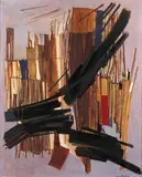 Lidelo n°28 by Huguette Arthur Bertrand, 1956, Huile sur toile, sold Dec 2023