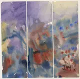 Sans titre by T'ang Haywen, circa 1983, Aquarelle sur papier (triptyque), sold Dec 2023