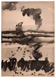 Sans titre by T'ang Haywen, circa 1969, Encre et gouache sur papier fort, sold Dec 2023