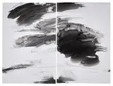 Sans titre by T'ang Haywen, circa 1972, Encre sur papier (diptyque), sold Dec 2023