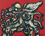 Sans titre by Pinchas Burstein, 1968, Huile sur toile, sold Dec 2023