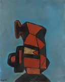 Sans titre by Pinchas Burstein, 1958, Huile sur toile, sold Dec 2023