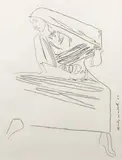 Martha Graham by Andy Warhol, 1986, Fusain sur papier, sold Dec 2023