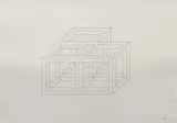 Drawing for Three Cubes (Angle) by Sol LeWitt, 1969, Encre sur papier, sold Dec 2023