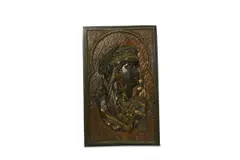 A cold-painted and patinated spelter orientalist relief panel. by Arthur Waagen, sculpture, offered Feb 2019