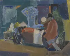 Natt by Leon Aurdal, 1938, Olje på lerret, sold Oct 2026