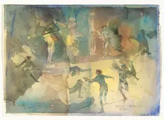 Uten tittel by Knut Jørgensen, Akvarell på papir, sold Oct 2026