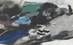 Kystbilde by Carl Nesjar, 1970-71, Akryl og sand på lerret, sold Oct 2026