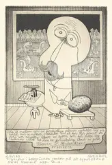 Figurene i bakgrunnen venter på at nypotetene skal komme opp by Fredrik Stabel, Radering, sold Oct 2026