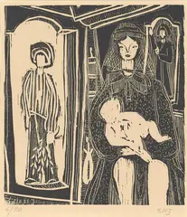 Uten tittel by Erik Harry Johannessen, Tresnitt, sold Oct 2026