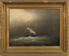 storm scene by Clement Drew, oil on canvas, sold Dec 2012
