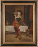 of a gentleman in a tavern by Jefferson David Chalfont, oil on board, offered Oct 2012