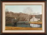 Delaware River scene by Donald Dodge Johnson, oil on board, sold Jun 2012