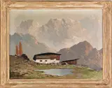 mountain landscape by Georg Arnold-Graboné, oil on canvas, sold Jun 2012
