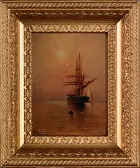 seascape by Alexander C. Stuart, oil on board, sold Jun 2012