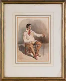 of a seated gentleman by Henry Barlow Carter, watercolor, sold Jun 2012