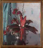 still life by Christine Horter Kondall, oil on canvas, sold Jun 2012
