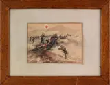of a military battle by Julian Oliver Davidson, watercolor and gouache on paper, sold Jun 2012