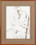 of a nude woman by Philip Pearlstein, lithograph, sold Jun 2012