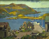 Untitled (Landscape) by Albert Bela Bauer, oil on panel, sold Mar 2025