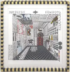 Alfabetos Secretos by Pedro Friedeberg, serigraph, sold Mar 2025