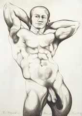 Vic Haywood 1960 by Lowell Nesbitt, 1988, graphite on paper, sold Mar 2025