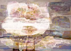 C8637 Abstract by Lau Chun, oil on canvas, sold Apr 2025