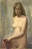 Untitled (Nude) by Albert Bela Bauer, oil on canvas, sold Apr 2025