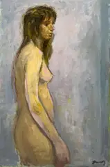 Untitled (Nude) by Albert Bela Bauer, oil on canvas, sold Apr 2025