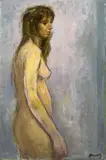 Untitled (Nude) by Albert Bela Bauer, oil on canvas, sold Apr 2025