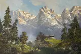 Wilder Kaiser by Herbert August Uerpmann, oil on canvas (unstretched), sold Apr 2025