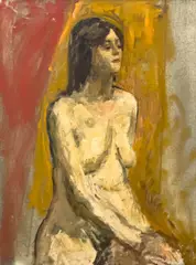 Untitled (Nude) by Albert Bela Bauer, oil on canvas, sold Apr 2025