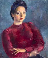 Portrait of Connie Elsbach by Clara Klinghoffer, oil on canvas, sold Apr 2025