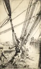 Main Tack by Arthur Briscoe, etching, sold Apr 2025