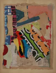 Composition by Arthur Aesbacher, 1966, Collage d’affiches lacérées, sold Oct 2021