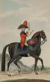 Le jeune tambour à cheval by Nicolas Hoffmann, Pierre noire, aquarelle et gouache, sold Mar 2015