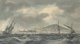 Vue du port de Sète by Nicolas Ozanne, Plume et encre noire, lavis gris, aquarelle, sold Mar 2015