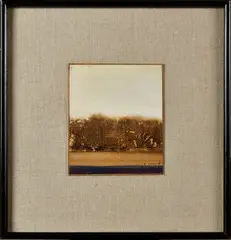 Paysage by Max Ernst, 1963, Huile, encre sépia et aquarelle sur papier monté sur carton fin, sold Jun 2023