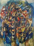 Composition by Pierre Dmitrienko, 1957, Aquarelle sur papier, sold Jul 2009