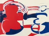 Composition by Pierre Gastaud, 1969, Gouache sur papier, sold Jul 2009
