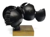 Partition by Alberto Guzman, 1973, Bronze à patine noire, sold Jul 2009