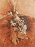 Les mains by Luis Caballero, 1977, Gouache et mine de plomb sur papier, sold Jul 2009